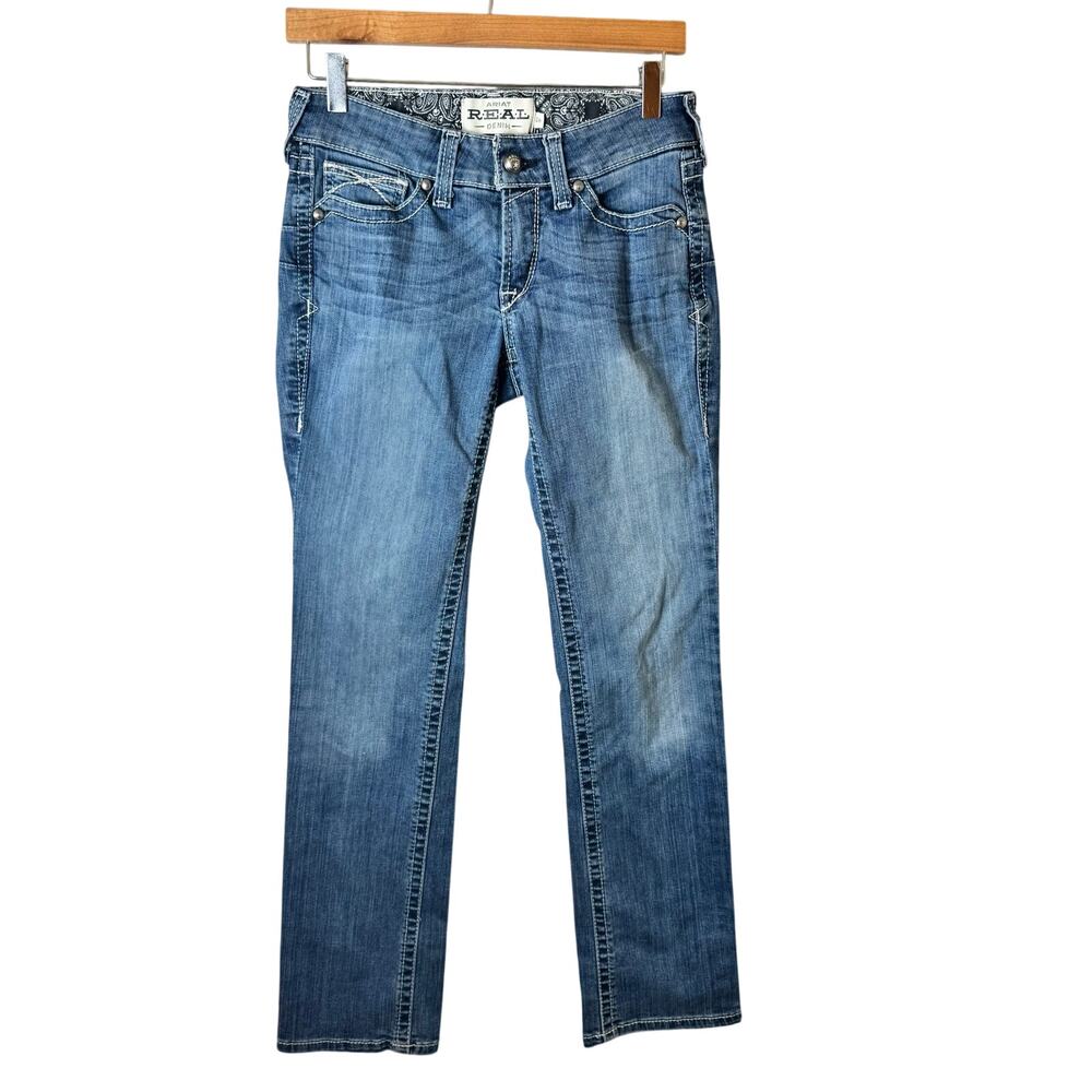 ARIAT Real Straight Leg Jeans Women’s Size 26 Rainstorm Western Y2K Low Rise